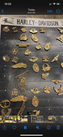 factory harley pins 1980's vtg