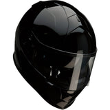 Z1R Warrant Full Face Motorcycle Helmet LG Gloss Black Drop Down Sun Visor DOT
