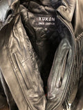XS Womens YUKON JACK Black Heavy Leather Jacket w/ Fringe, Zip out Liner & Conce