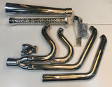 Harley Softail Tommy Gun 2'' Exhaust Pipes Chrome 2-into-1 Santee 1986^ Chopper