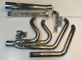 Harley Softail Tommy Gun 2'' Exhaust Pipes Chrome 2-into-1 Santee 1986^ Chopper