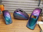 Custom Paint Set Gas Tank Fenders Harley Fatboy 2004-2007 Flip Flop Green Purple