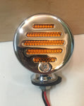 HARLEY CHROME TURN SIGNAL with Grill Cover Chopper Bobber Dual Filament