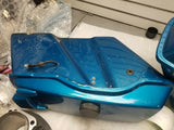 Police Saddlebags Harley Touring FLH 1993-2013 OEM Teal Ultra Class Glide Elec!!