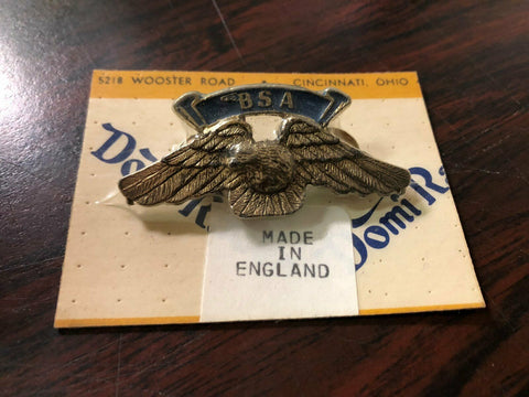 Vintage BSA Eagle Motorcycle Pin Badge Wankel Motor NOS 70's NIP