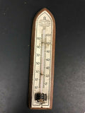 VINTAGE CHANEY TRU-TEMP MADE IN U.S.A WOODEN METAL STILL WORKS THERMOMETER