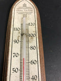 VINTAGE CHANEY TRU-TEMP MADE IN U.S.A WOODEN METAL STILL WORKS THERMOMETER