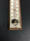 VINTAGE CHANEY TRU-TEMP MADE IN U.S.A WOODEN METAL STILL WORKS THERMOMETER