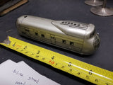Vtg Tin Metal Toy Train 1920's? Silver Streak Mail Coach Car Locomotive!