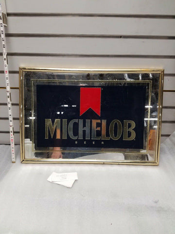 Michelob Beer Mirror Sign Man Cave Garage Breweriana Collectible 1990's Framed