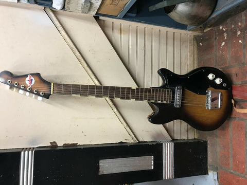 Vintage Tiesco Del Rey Electric Guitar Japan Model #e-100 6 string Case