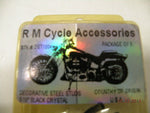 Decorative Steel Studs 5/16" Black Crystal Motorcycle Bolt Harley Chopper Bobber