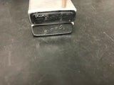 2 VINTAGE ZIPPO SLIM LIGHTERS 1962 1975 STRIPES PLAIN TOBACCIANA MOVIE SET