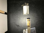 2 VINTAGE ZIPPO SLIM LIGHTERS 1962 1975 STRIPES PLAIN TOBACCIANA MOVIE SET