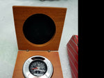 Executive strategic energy Institute compass Desk Wooden Box Case Chrome NEW!