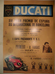 Vintage Ducati Spanish World Championship Racing Motorcycle 1963 Poster