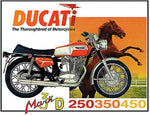 Vintage Classic Motorcycle Poster Ducati 1970 450 Mark 3 Desmo 22x26 advertiseme
