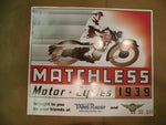Vintage Classic Motorcycle Poster Matchless 1939 19x26 racing british g80 g12