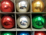 Box of 1 Dozen Vintage Mercury Glass {?} Christmas Bulbs  Collectible Holiday