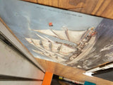 Vintage Antique 3d Ship Sailboat Picture Wall Nautical Sea Ocean Plaque Rustic