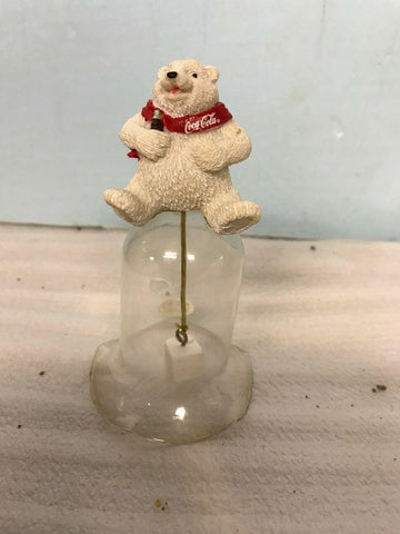 COCA-COLA BELL POLAR BEAR SWEATER COKE GLASS COLLECTIBLE KNICK KNACK CC SHELF