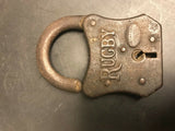 Vintage 1930's Rugby Padlock Miller Lock Co. Philadelphia Football Lock No Key N
