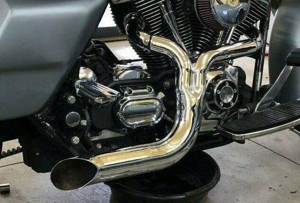 HARLEY DYNA 2006-2017 2:1 Lake 2024 Side Pipe Exhaust Chrome 30-0678