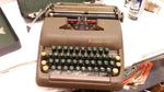Vintage 1950's Smith Corona Sterling Portable Typewriter Green Keys Black Case
