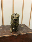 ANTIQUE HUBLEY CAST IRON LION BANK BRONZE SCREW ON LEFT TAIL ON RIGHT PAINTED