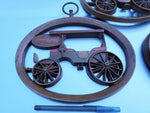 Set of 3 3d Wall Hang Plaques Antique Cars Buggy Vintage USA Mid modern Century