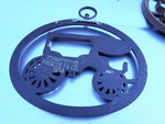 Set of 3 3d Wall Hang Plaques Antique Cars Buggy Vintage USA Mid modern Century