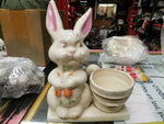 Vintage ceramic porcelain Easter Bunny 1920's 30's ? Antique Basket Planter desk