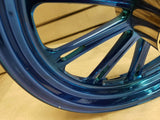 PM Performance Machine Custom Wheels Harley Chopper 18x8.5 3.5x18 Softail Blue