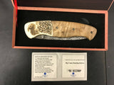 American Mint Big Game Hunting Knife Wild Turkey 420 Stainless Pocket Knife &Box