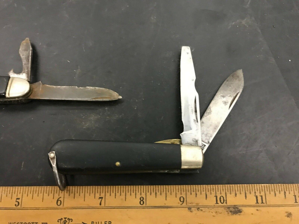 Vintage Two Folding Pocket Knives Electricians Knife Camillus Kent Bla –