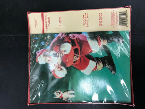 VINTAGE 1990 COCA-COLA CHRISTMAS CARDS SANTA COKE HOLIDAY CARD BOX OF 20 BOX