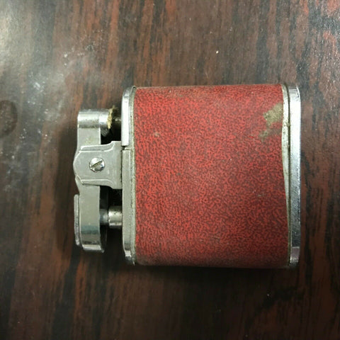 VINTAGE 1960S PAC CHROME RED LEATHER CIGARETTE LIGHTER