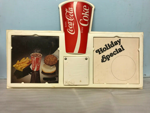 VINTAGE COCA-COLA DINER DISPLAY HOLIDAY SPECIAL NEW W/PAPER HANG WALL NICE DRINK