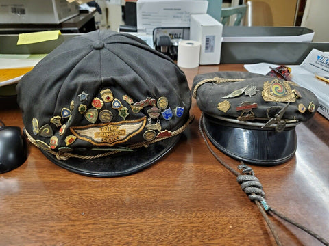 VINTAGE RIDING CAPTAINS CAP HAT HARLEY KNUCKLEHEAD PANEHAD AMA