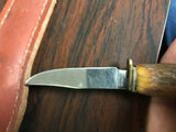 Vintage Ww2 Boot Knife W/sheath Othello Solingen 2 1/2 Blade Elk Handle Germany