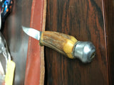 Vintage Ww2 Boot Knife W/sheath Othello Solingen 2 1/2 Blade Elk Handle Germany