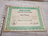 Vintage Bicycle Exchange Raleigh Dealer Certificate Franchised Advertising colle