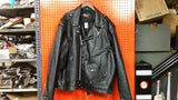 Highway Hawks Mens Black Leather Zip Up Motorcycle Riding Jacket Size 58 6XL