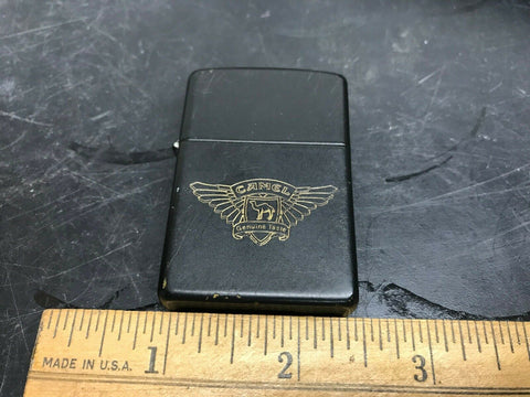 Zippo Lighter Camel Cigarettes Biker Wings Genuine Taste Black Matte black gold