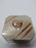 Vtg WW2 Era Sterling Silver US Marines Sweetheart Powder Puff Compact Very Nice!