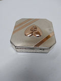 Vtg WW2 Era Sterling Silver US Marines Sweetheart Powder Puff Compact Very Nice!