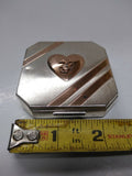 Vtg WW2 Era Sterling Silver US Marines Sweetheart Powder Puff Compact Very Nice!