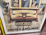 Vtg Framed Stan Galli United Airlines Orig San Francisco Advertising sign 1957