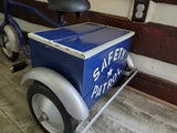 Vtg Tricycle Pedal Car Police Safety Patrol Servicar Skip tooth Bicycle Toy 1940