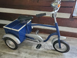 Vtg Tricycle Pedal Car Police Safety Patrol Servicar Skip tooth Bicycle Toy 1940